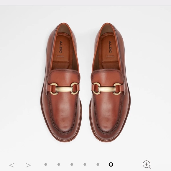 New ALDO Men\'s Brown Cognac Leather Loafers sz 10 main image 8